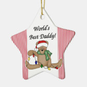 Teddy Bear World's beste pappie-sieraad Keramisch Ornament (Links)