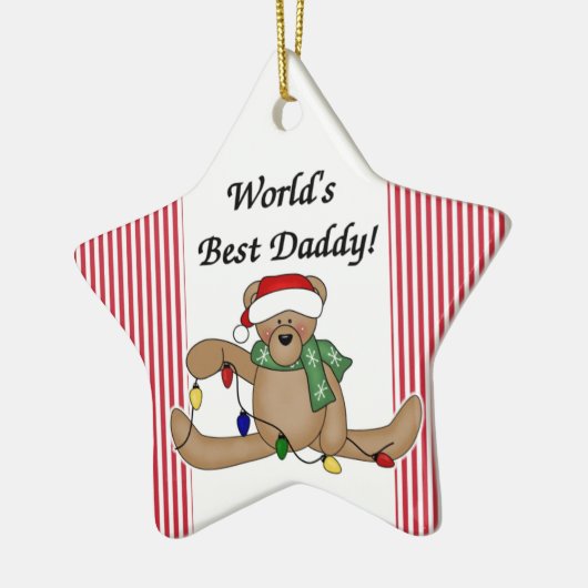 Teddy Bear World's beste pappie-sieraad Keramisch Ornament (Links)
