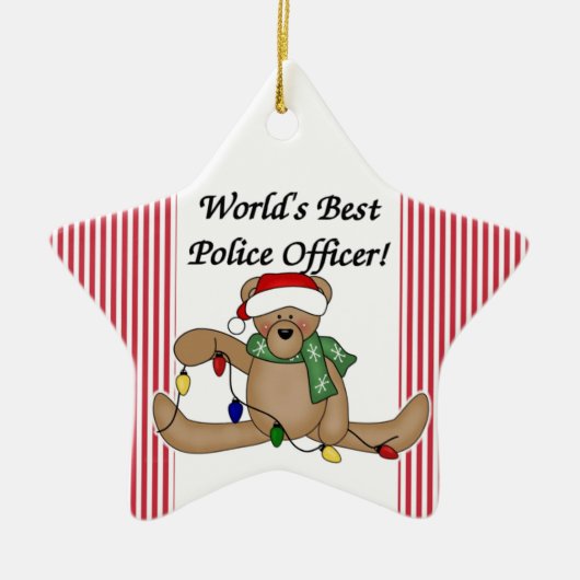Teddy Bear World's beste politieagent Ornament (Voorkant)