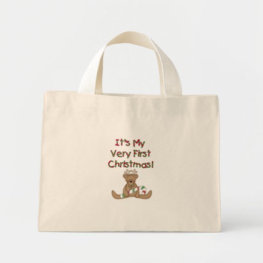 Teddy Bear Zeer 1e kersthemden en cadeautjes Mini Tote Bag (Voorkant)