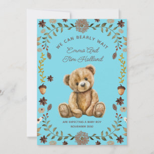 Teddy Bear Zwangerschap Blue Boy Aankondiging