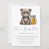 Teddy Bearly Wait Baby shower Invitation (Devant)