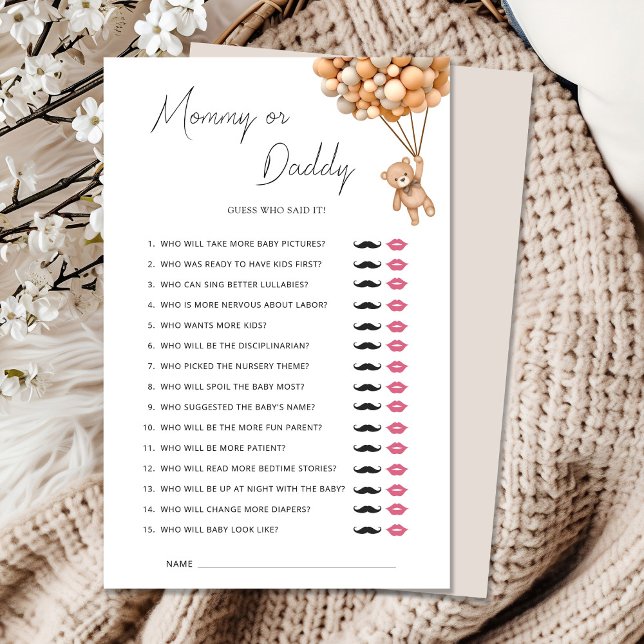 Teddy Bearly Wait Baby shower Mama of Daddy Game (Creator heeft geüpload)