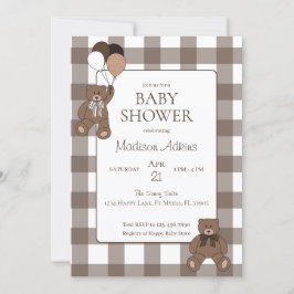 Teddy Bears Baby Boy Brown Baby Shower Kaart