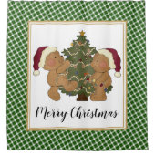 Teddy Bears Decorate kerstboom Douchegordijn (Voorkant)