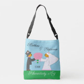 Teddy Bears die met Jubileum trouwen Crossbody Tas (Achterkant)