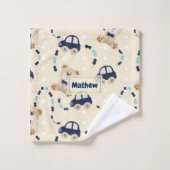 Teddy Bears en Cars Baby Boy Pattern Bad Handdoek (Wasdoekje)