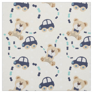 Teddy Bears en Cars Baby Boy Pattern Stof