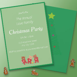 Teddy Bears Familie Kerstfeest Kaart