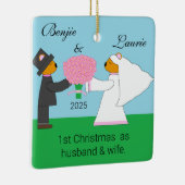 Teddy Bears gaat trouwen: Kerstmis Keramisch Ornament (Rechts)