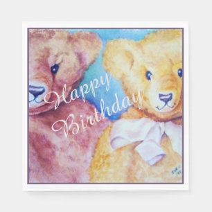Teddy Bears Happy Birthday Party Celebration Servet
