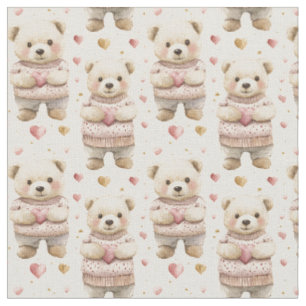 Teddy Bears & Hearts Stof