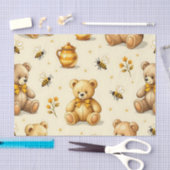 Teddy Bears Honey Bees Nursery Pattern Tissuepapier (Craft)