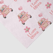 Teddy Bears in Love Driving a Auto - Personalized Tissuepapier (Detail)
