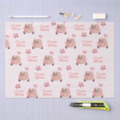 Teddy Bears in Love Driving a Auto - Personalized Tissuepapier (Craft)