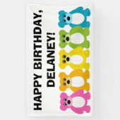 Teddy Bears in Rainbow Kleuren Kinderen Verjaardag Spandoek (Verticaal)