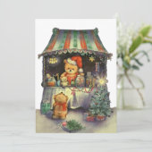 Teddy Bear's kerstmarktkraam Kaart (Staand voorkant)