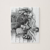 Teddy Bears Lezen in bibliotheek Legpuzzel (Verticaal)