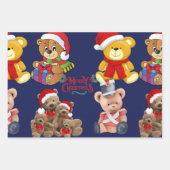 Teddy Bears Merry kerst Inpakpapier Vel (Voorkant 2)