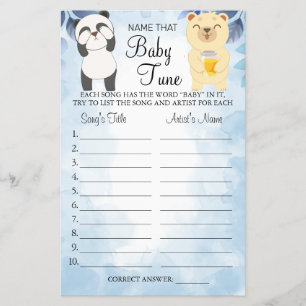 Teddy Bears Name die baby een douchespelkaart afge Flyer