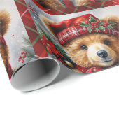 Teddy Bears op de kerstplaat van Roll Of Cadeaupapier (Rol Hoek)