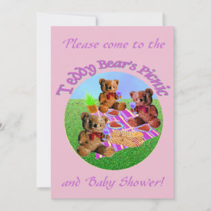 Teddy Bears Picnic Invitation sjabloon Kaart