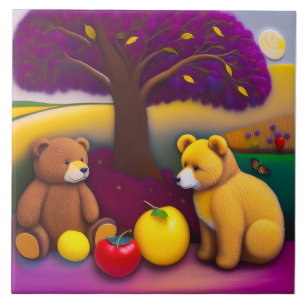 Teddy Bear's Picnic - Kinderkeramische Tegel Tegeltje