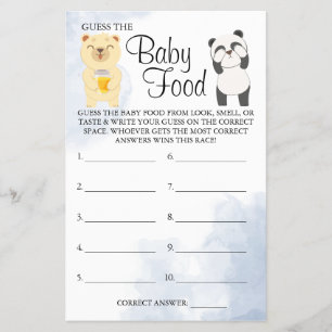 Teddy Bears raad je aan de Baby-douchespelkaart Flyer