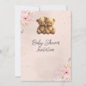 Teddy Bears Twin Girls Baby Shower Invitation (Dos)