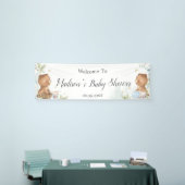 Teddy Bears Twins Baby shower Backdrop Welkom Spandoek (Beurs)