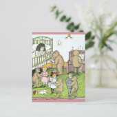 Teddy Bears Waltz met Dolls Briefkaart (Staand voorkant)