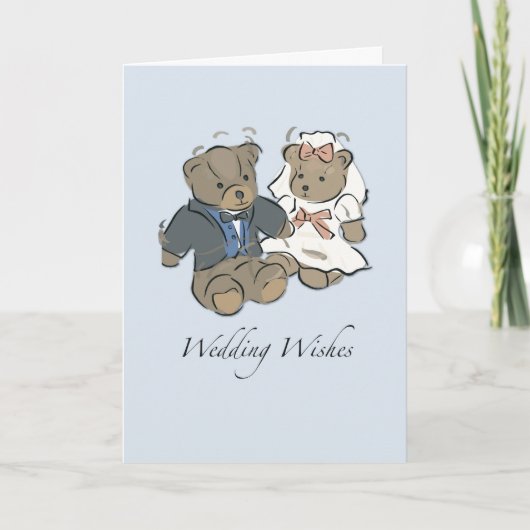 Teddy Bears Wedding Gefeliciteerd Bride en Groo Kaart (Voorkant)