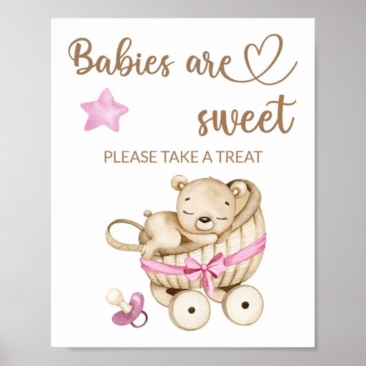 Teddy beer baby beer Baby's krijgen een mooie kans Poster (Voorkant)