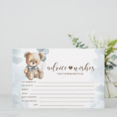 Teddy beer baby shower ouders wensen kaarten (Staand voorkant)