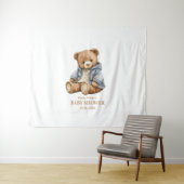Teddy Beer Baby Shower Uitnodiging Kan Nauwelijks  Wandkleed (In Situ (horizontaal))