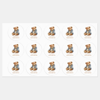 Teddy Beer Baby Shower We Can Bearly Wait Labels