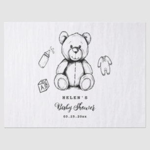 Teddy Beer Babyshower Uitnodiging, Geslacht Neutra Tissuepapier