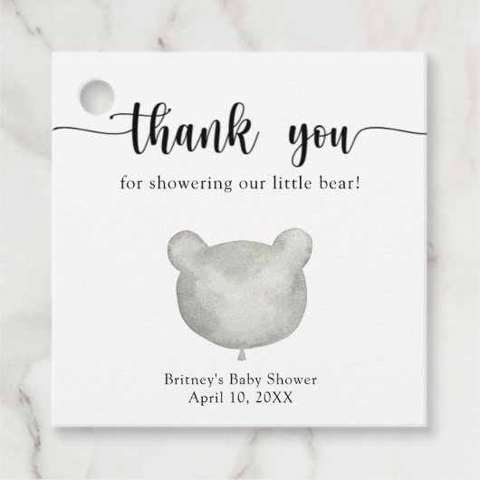 Teddy beer bedankt bedankjes labels (Voorkant)