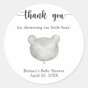 Teddy beer bedankt ronde sticker