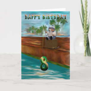 Teddy beer bevist 8th Happy Birthday Kaart