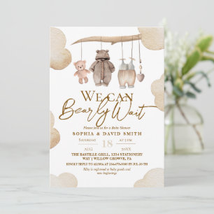 Teddy Beer Bruine Bos Jongen Baby Shower  Kaart
