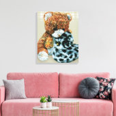 Teddy beer cuddles canvas wikkeldruk afdruk (Insitu (Woonkamer))
