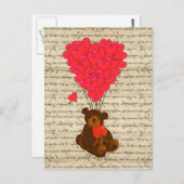 Teddy beer en hart briefkaart (Voorkant / Achterkant)