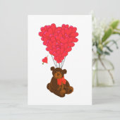 Teddy beer en hartballonnen (Staand voorkant)