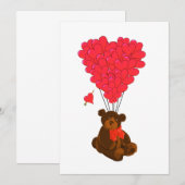 Teddy beer en hartballonnen (Voorkant / Achterkant)