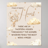 Teddy beer fopspeen jacht grappig spel teken poster (Voorkant)