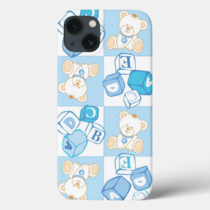 Teddy beer gecontroleerd patroon iPhone 13 hoesje