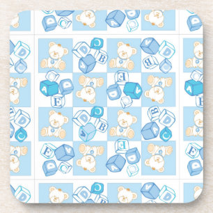 Teddy beer gecontroleerd patroon drankjes onderzetter