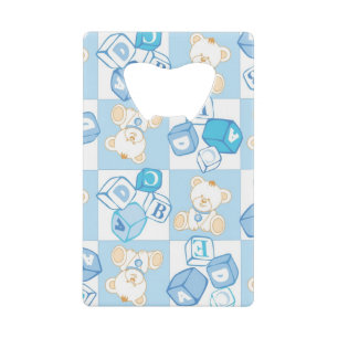 Teddy beer gecontroleerd patroon kredietkaart flessenopener