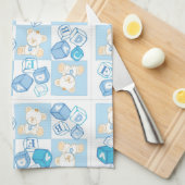 Teddy beer gecontroleerd patroon theedoek (Quarter Fold)